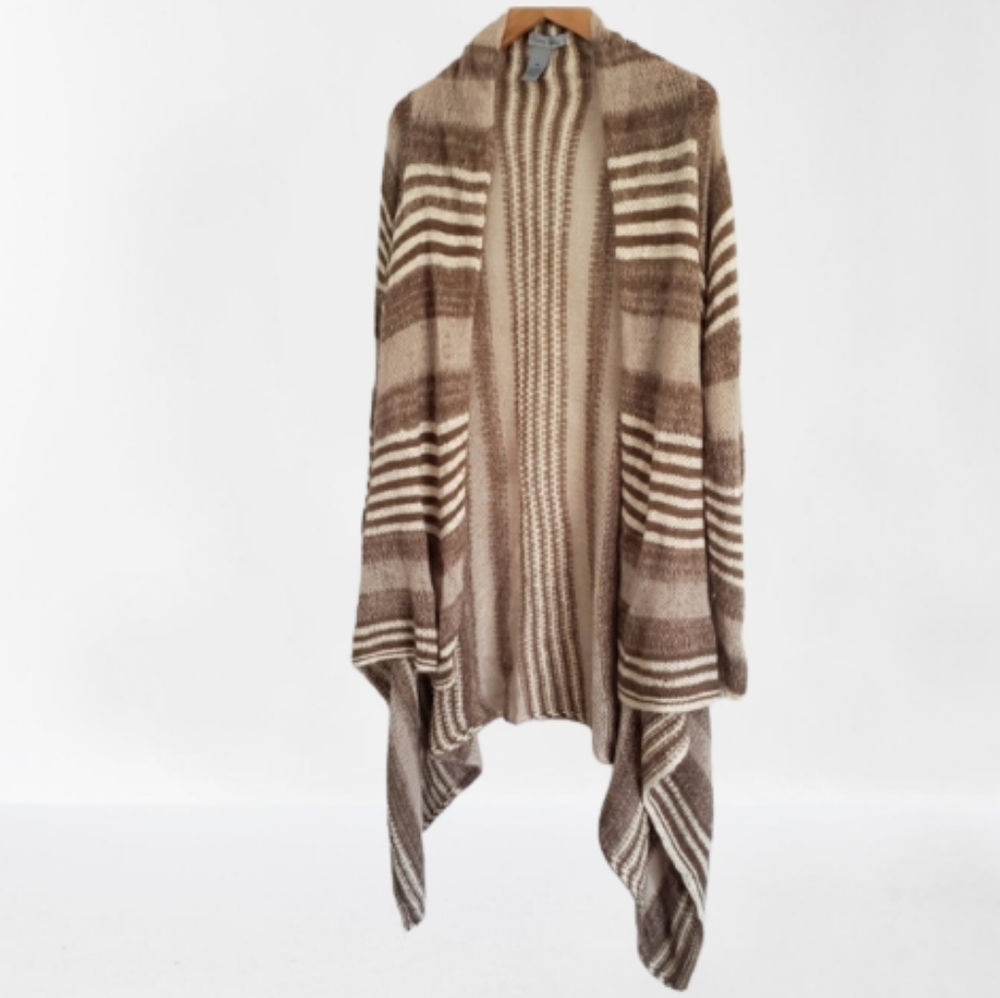 Olivia Sky stripped knit woven cardigan